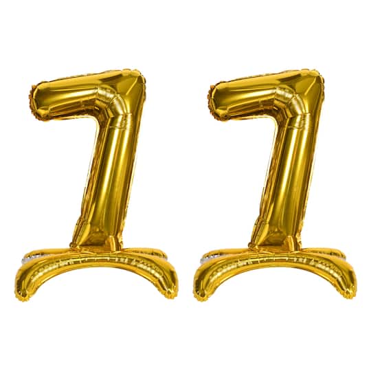 Beistle 26" Gold Self-Standing Foil Balloon Numbers, 2ct. | Numeral 7 | Michaels®